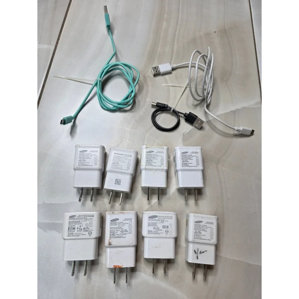 Samsung Wall Charger Lot 8 Adapter Blocks EP-TA20JWE EP-TA50JWE 3 USB Cables Z4‎